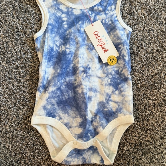 Cat & Jack Baby Boy Blue and White Tie-Dye Bodysuit Size 6-9 Months NWT - Picture 1 of 3
